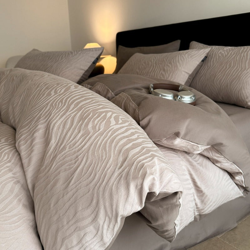 Cotton Bedding Set with Duvet Cover, Sheet and Pillowcase