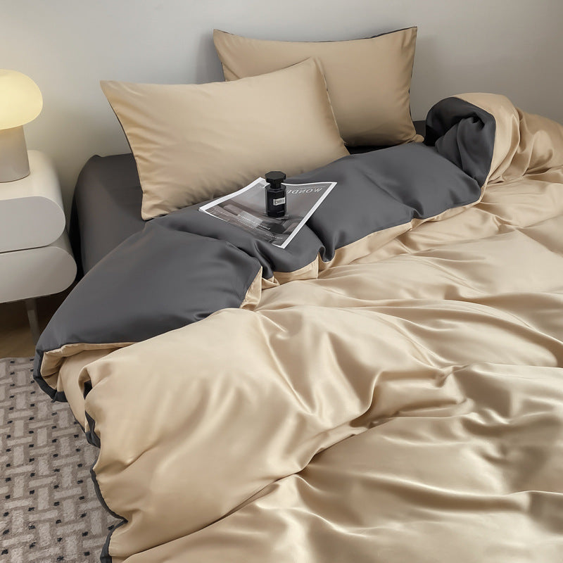 Silk Like Bedding Set with Duvet Cover and Sheet