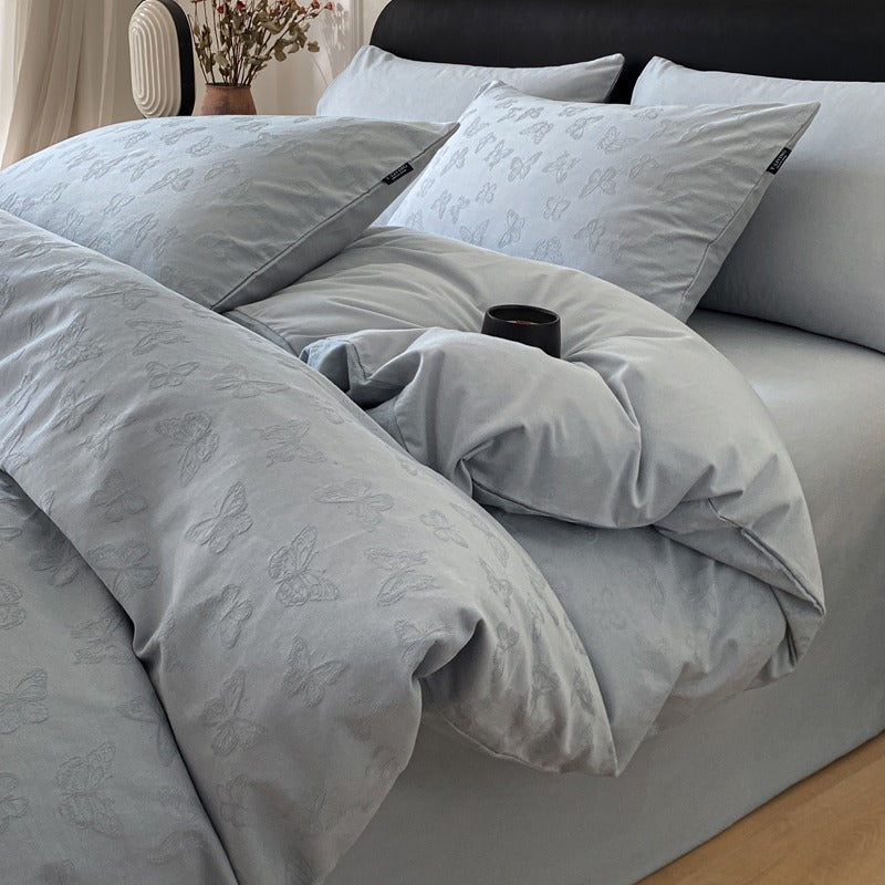 Cotton Bedding Set with Duvet Cover, Sheet and Pillowcase