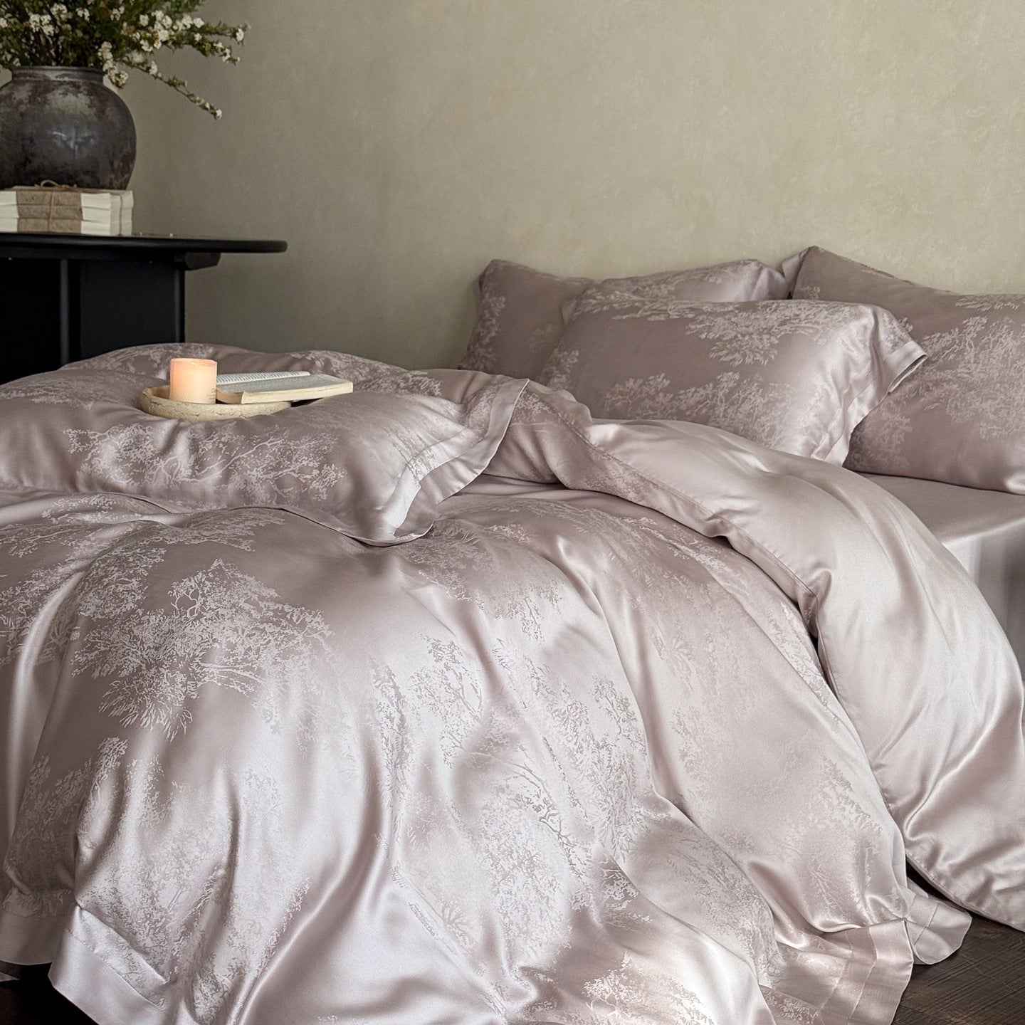 Tencel Bedding Set with Duvet Cover Sheet and Pillowcases