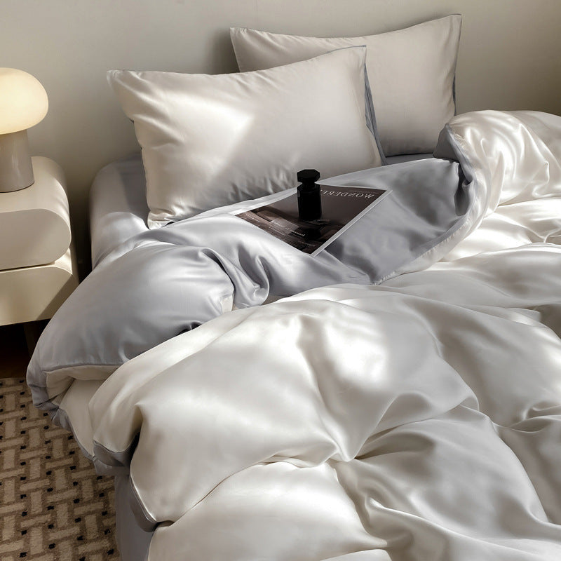 Silk Like Bedding Set with Duvet Cover and Sheet