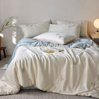 Tencel Botanical Embroidery Bedding Set with Duvet Cover Sheet and Pillowcases