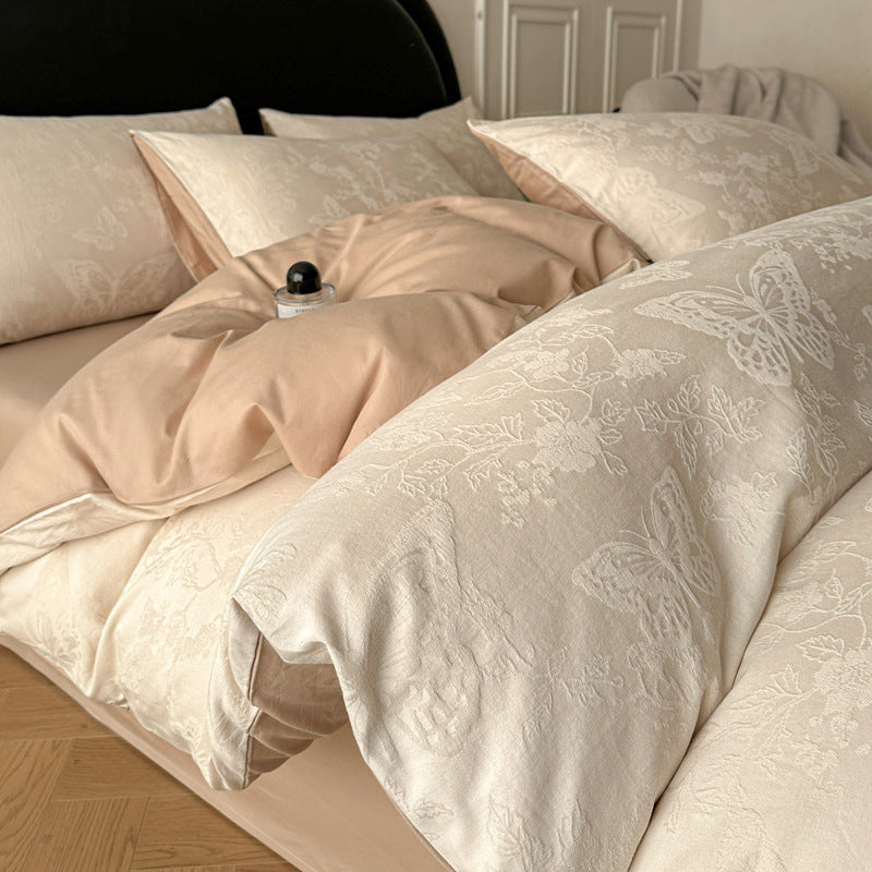 Cotton Bedding Set with Duvet Cover, Sheet and Pillowcase