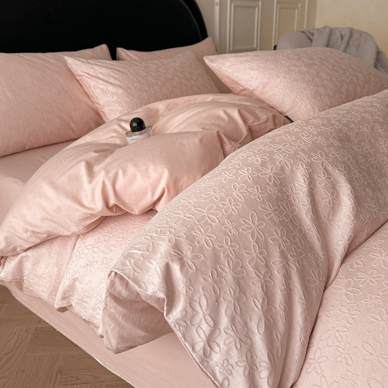 Cotton Bedding Set with Duvet Cover, Sheet and Pillowcase