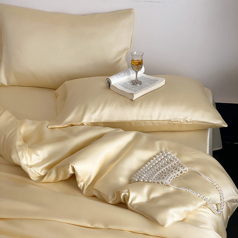 Silk Like Bedding Set with Duvet Cover and Sheet