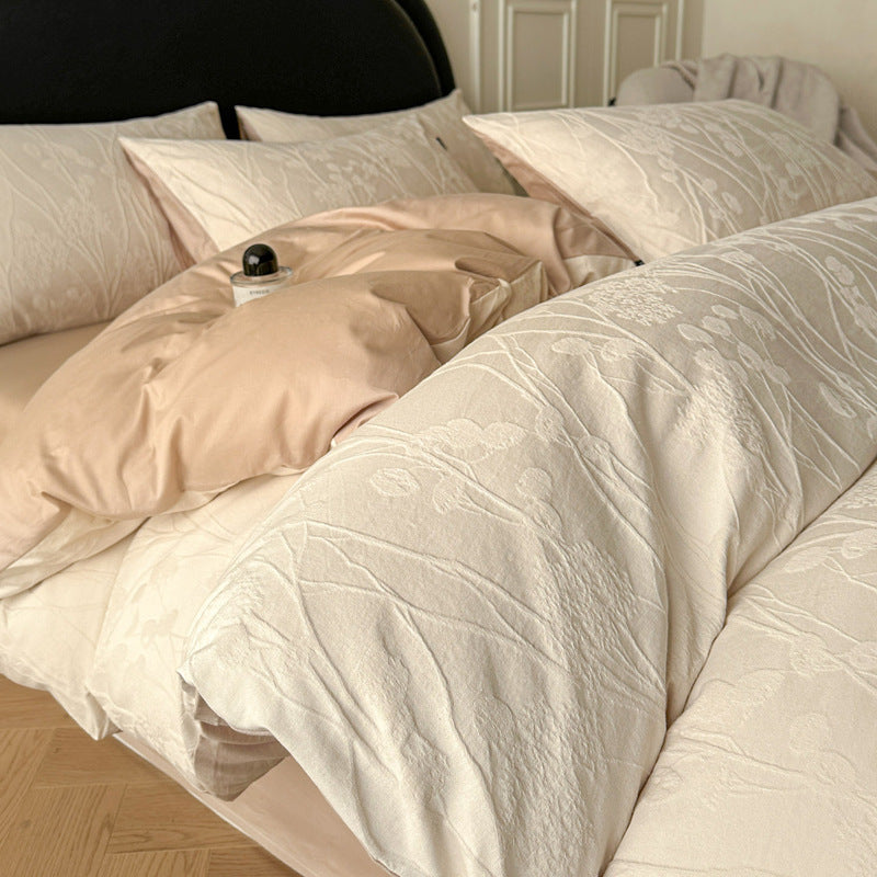 Cotton Bedding Set with Duvet Cover, Sheet and Pillowcase