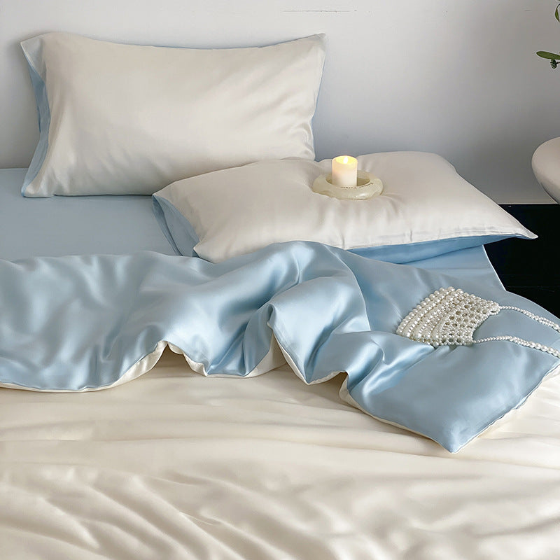 Silk Like Bedding Set with Duvet Cover and Sheet