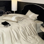 Floral Embroidery Cotton Bed Linen Set with Duvet Cover and Pillowcases