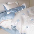 Bowknot Embroidery Satin Bedding Set