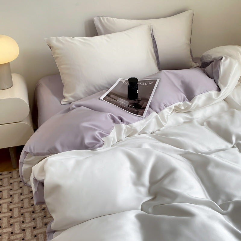 Silk Like Bedding Set with Duvet Cover and Sheet