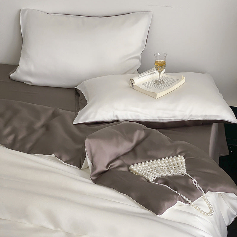 Silk Like Bedding Set with Duvet Cover and Sheet