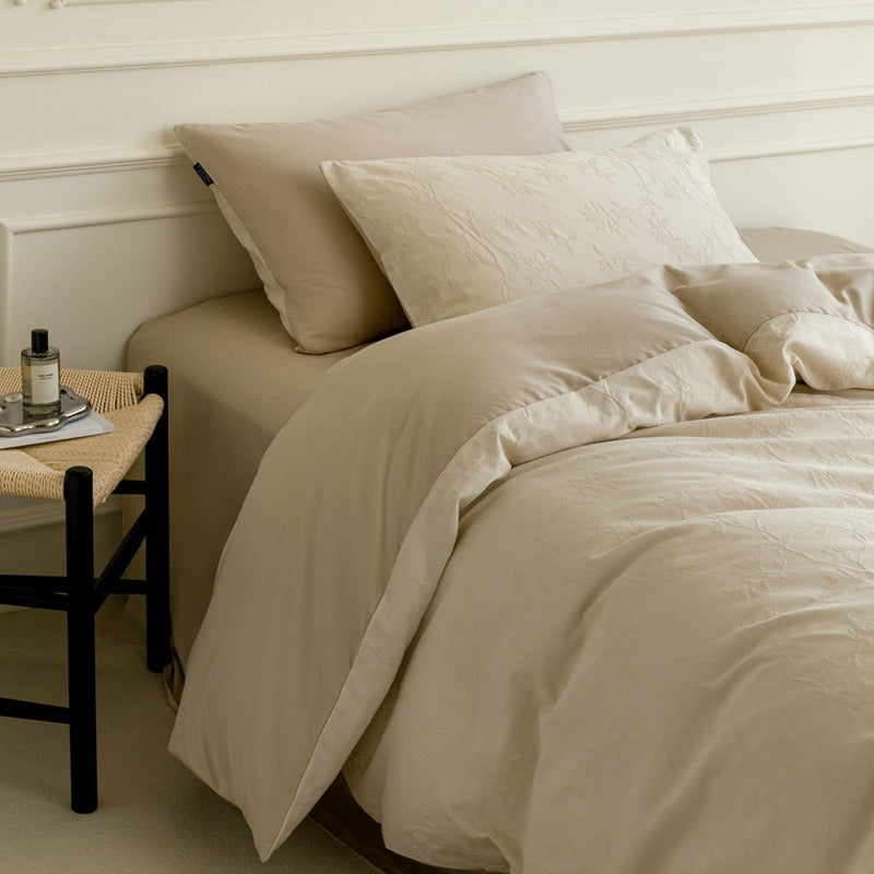 Cotton Bedding Set with Duvet Cover, Sheet and Pillowcase