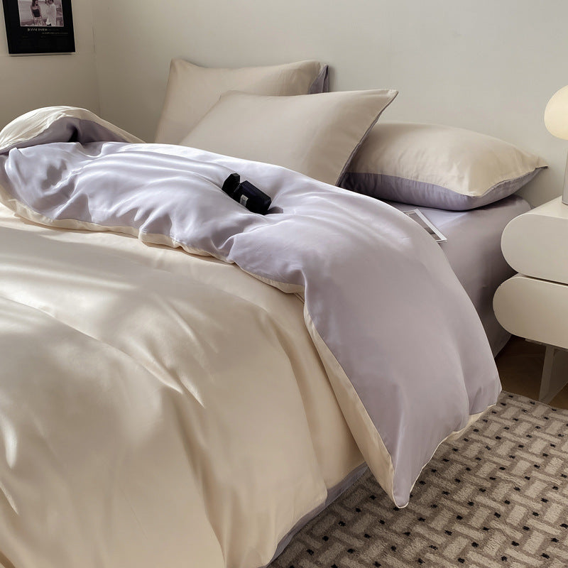 Silk Like Bedding Set with Duvet Cover and Sheet