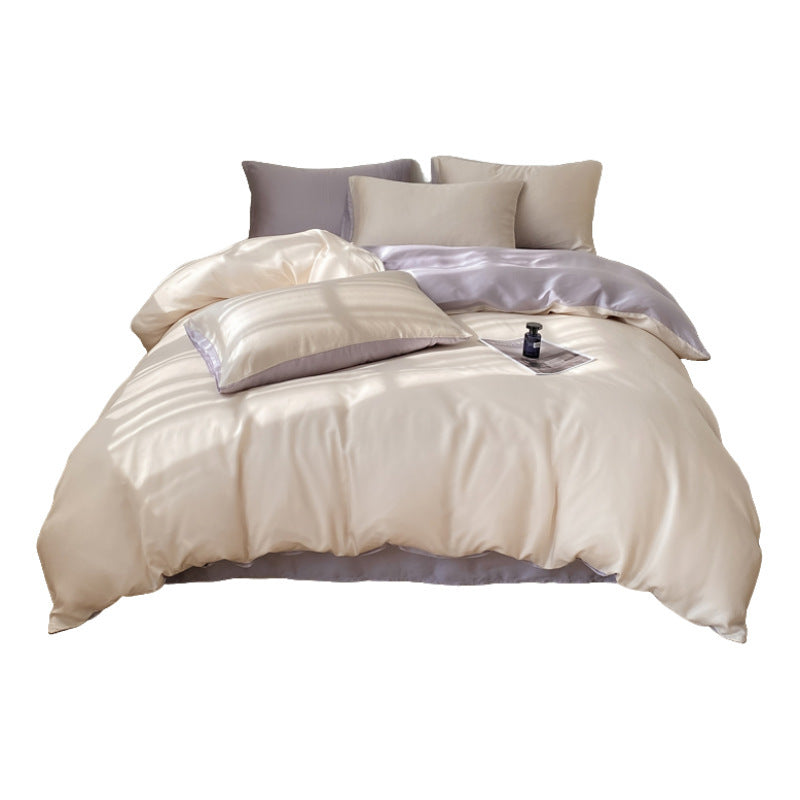 Silk Like Bedding Set with Duvet Cover and Sheet