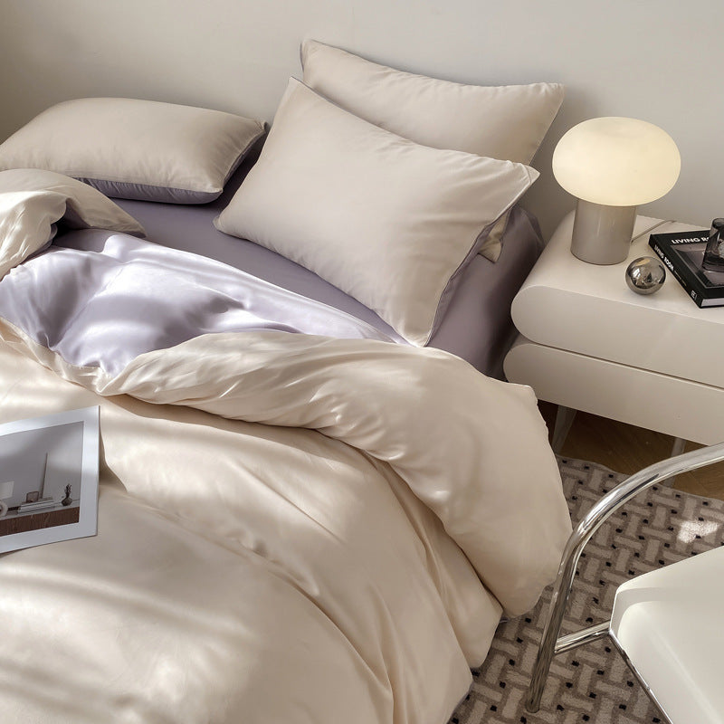 Silk Like Bedding Set with Duvet Cover and Sheet