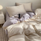 Silk Like Bedding Set with Duvet Cover and Sheet