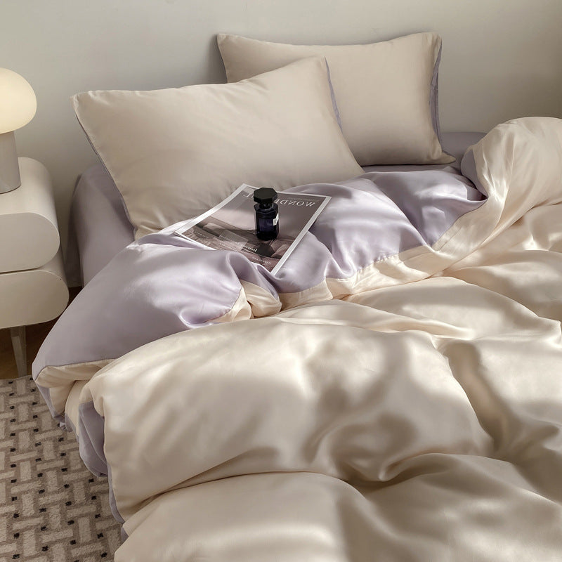 Silk Like Bedding Set with Duvet Cover and Sheet
