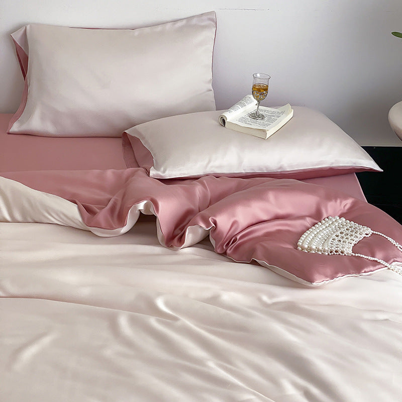 Silk Like Bedding Set with Duvet Cover and Sheet